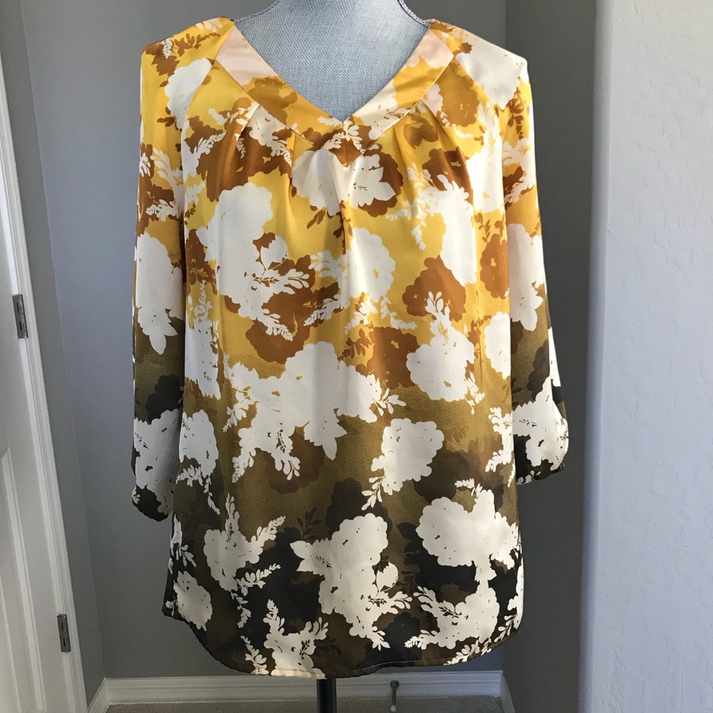 The Limited Multi Colored Yellow Print Blouse S